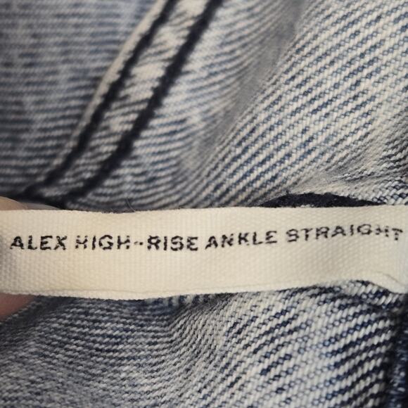 rag & bone Jeans Womens 26 Alex High Rise Ankle Straight Venice Acid Wash Crop - Picture 7 of 13